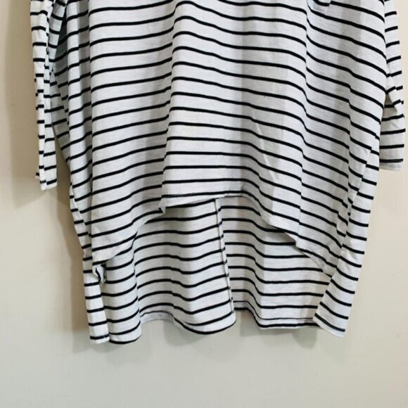 Umgee Women's Size Small Drop Shoulder Dolman Sleeve Striped Hi Low Tunic Top - Picture 5 of 8